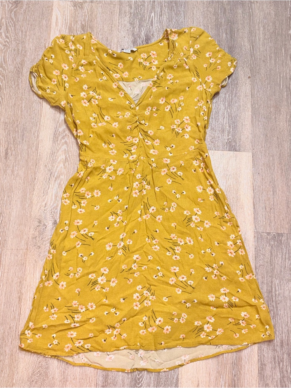 American Eagle Outfitters Mustard Floral Mini Dress
